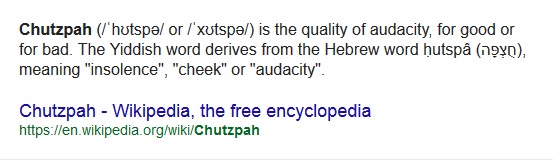 chutzpah meaning