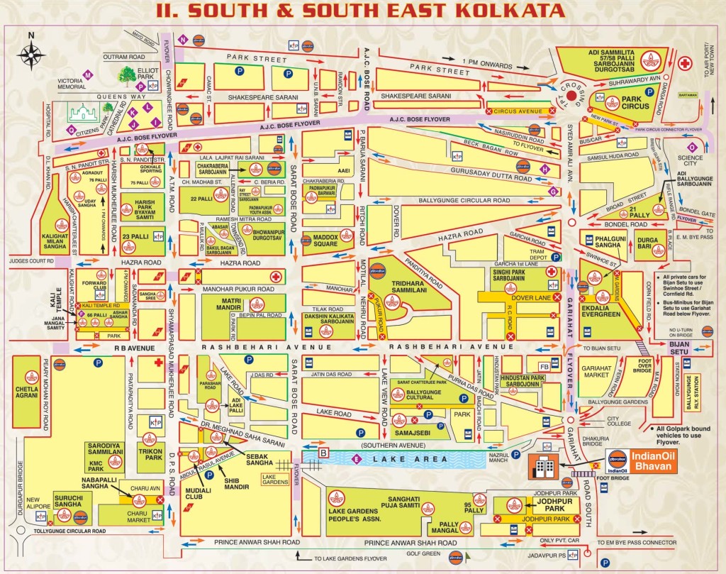 durga puja map south kolkata