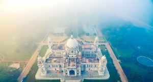 aerial view of kolkata by drone