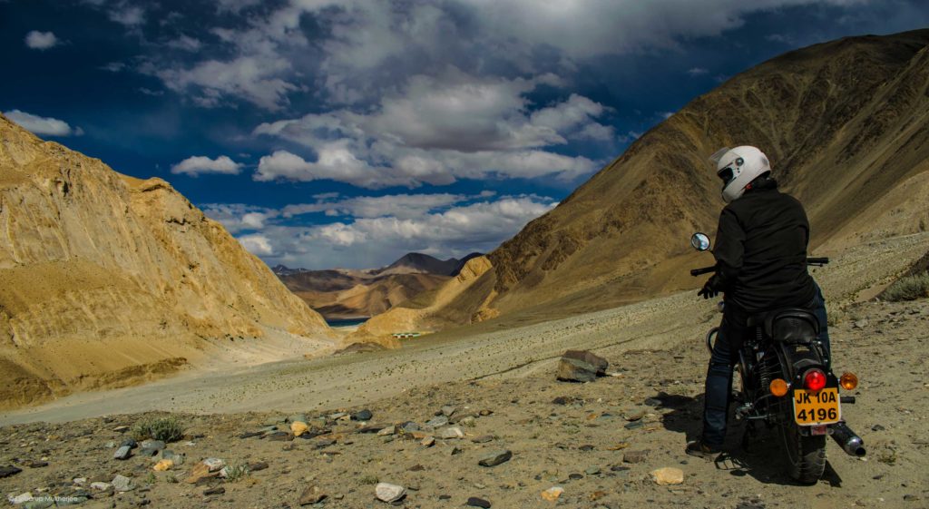 first sight of Pangong Lake