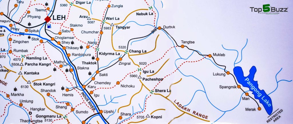 road map leh to pangong lake