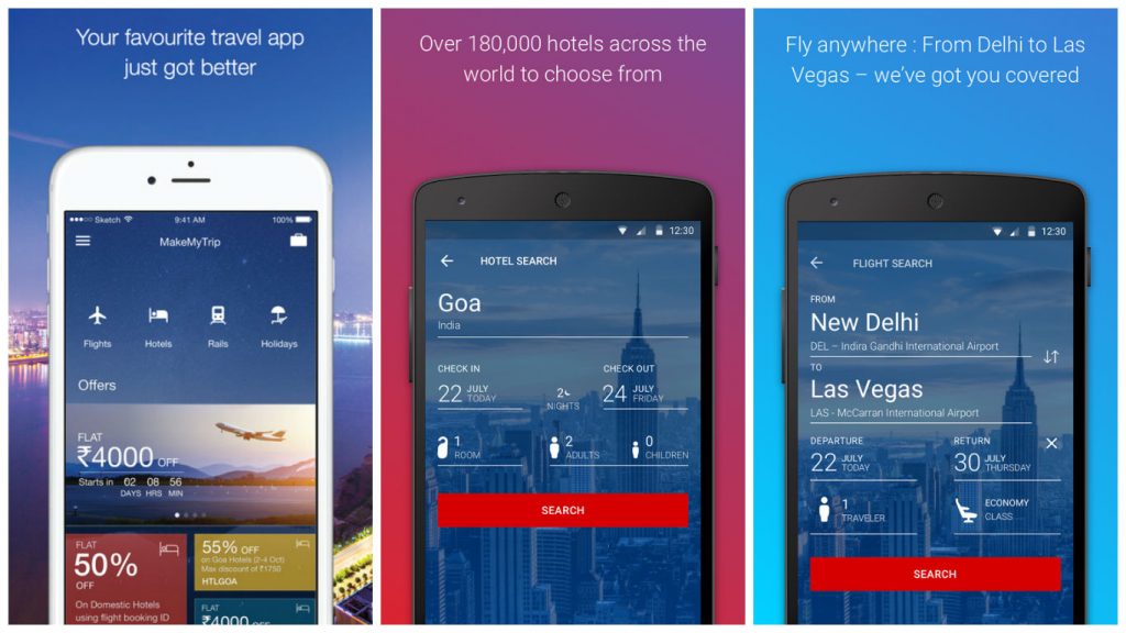 MakeMyTrip app