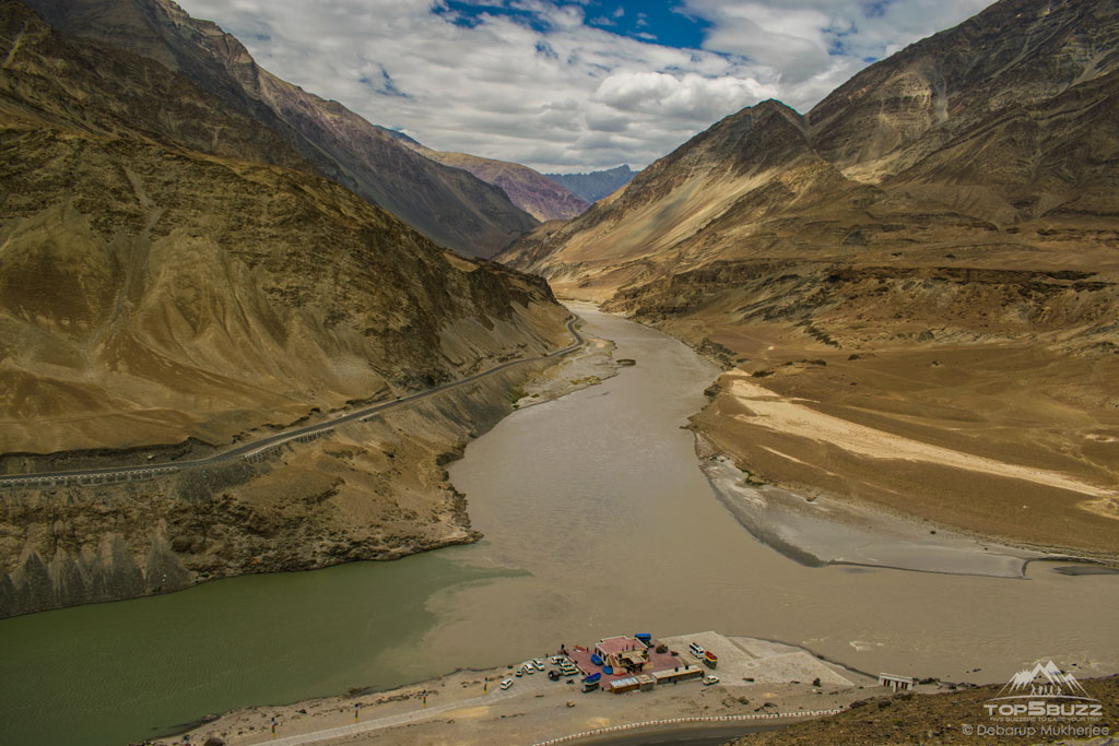 Confluence of Indus and Zanskar Rivers
