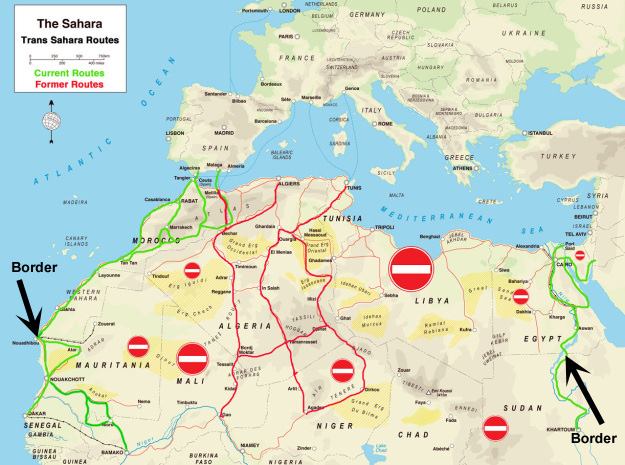 Sahara map for cyclist