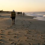 Alleppey (Alapuzha) beach during coastal trek, 1987