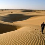 During desert trek near Khuri