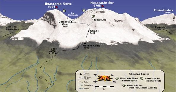 huascaran trekking route map